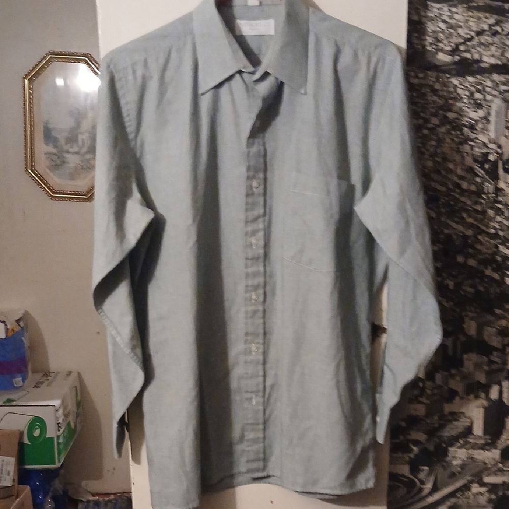 Nina Ricci Green  Button Down  Shirt Size 15-32